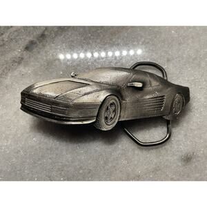 3D Ferrari Testarossa Sports Car Belt Buckle Vintage 1988 MADE IN USA 1885